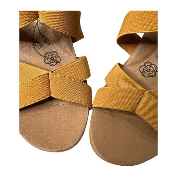 Mootsies‎ Tootsies Mustard Yellow Sandals Shoes Wedge Cork Sz 8.5 - Picture 3 of 7
